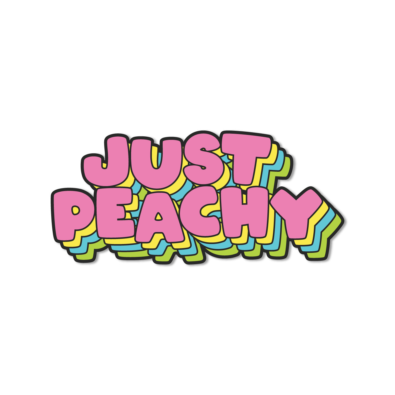 Stylish and cheerful "Just Peachy" fridge magnet.