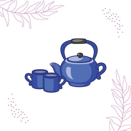 Kettle & Cup Wooden Fridge Magnet