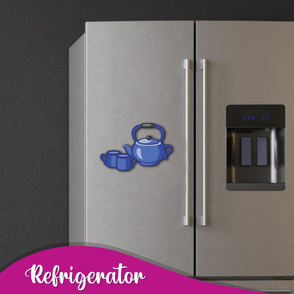 Kettle & Cup Wooden Fridge Magnet