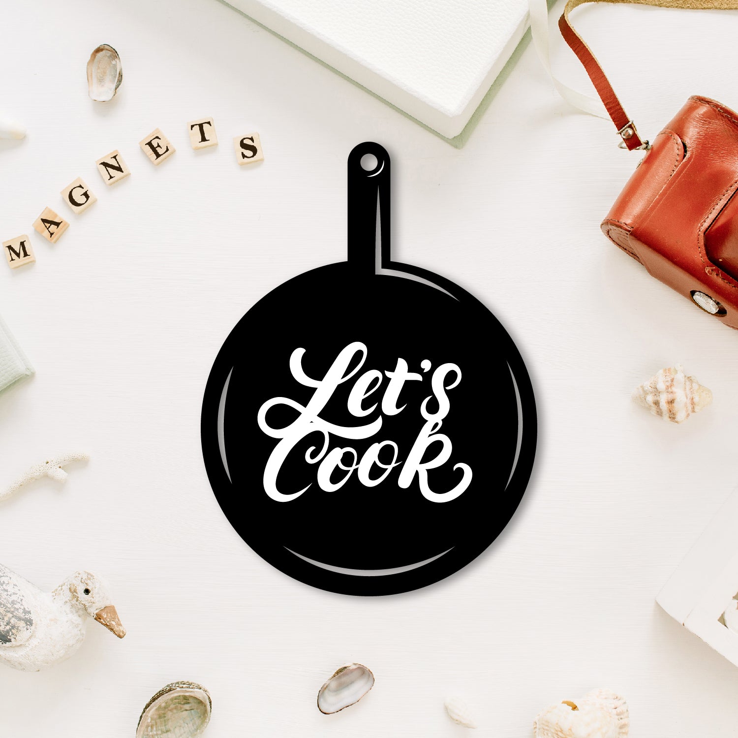 Lets Cook Wooden Fridge Magnet