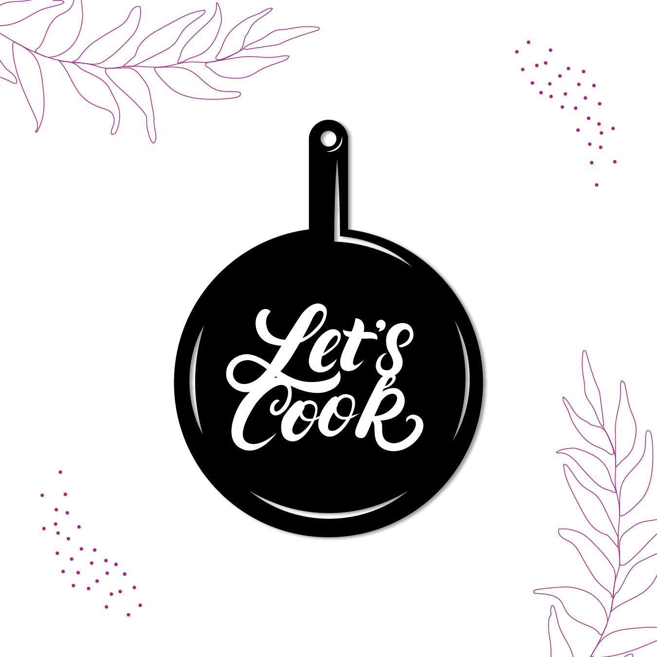 Lets Cook Wooden Fridge Magnet