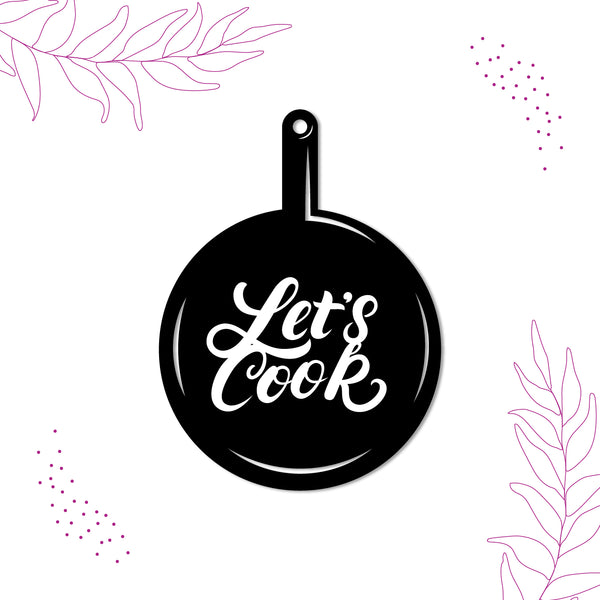 Lets Cook Wooden Fridge Magnet