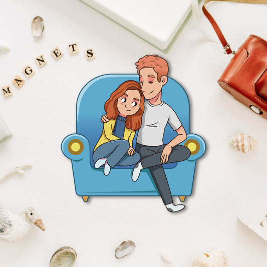 Premium wooden lets's chill fridge magnet handmade in India