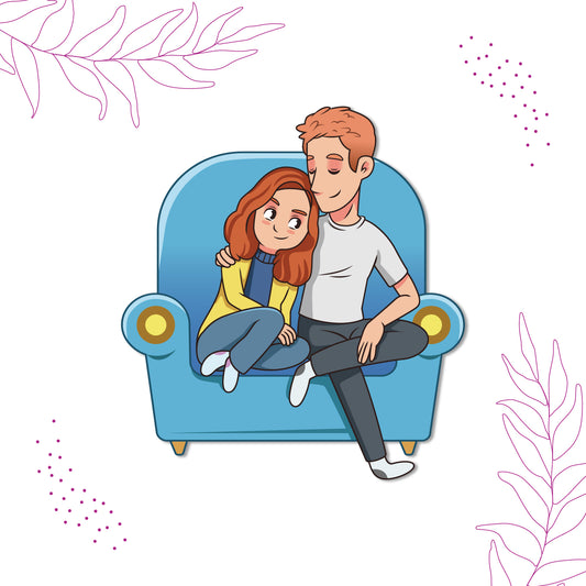 Laser-cut durable lets's chill fridge magnet with romantic design