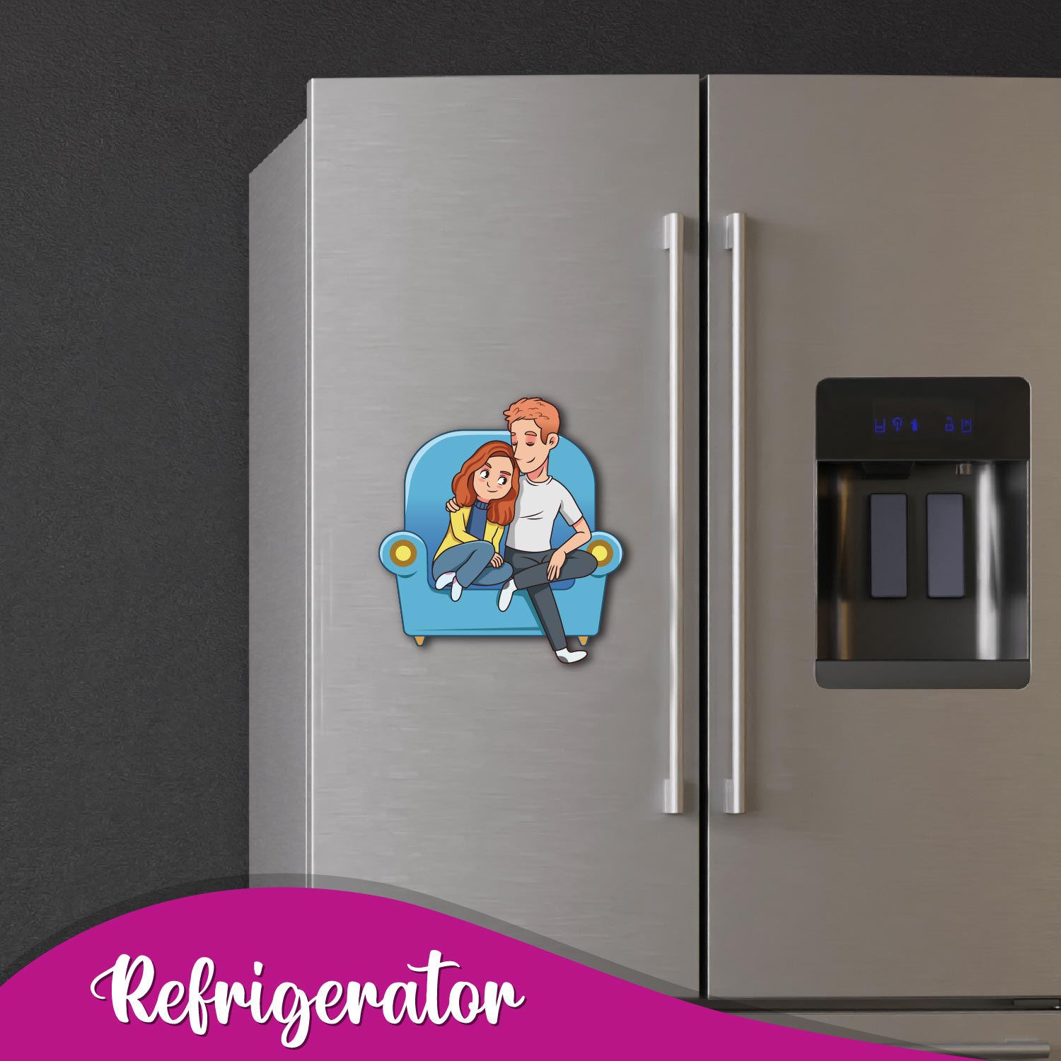 Cute couple gift idea â€“ lets's chill fridge magnet for fridge decor