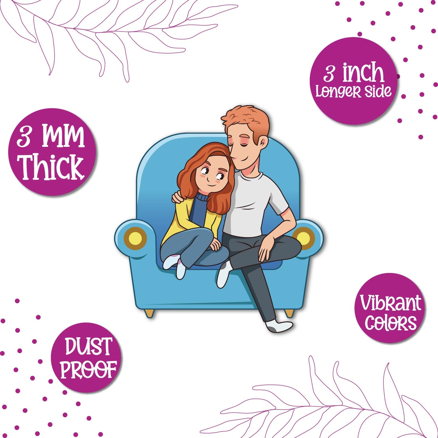 Unique love themed lets's chill fridge magnet with premium finish