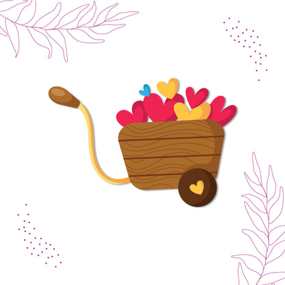 Laser-cut durable love basket fridge magnet with romantic design