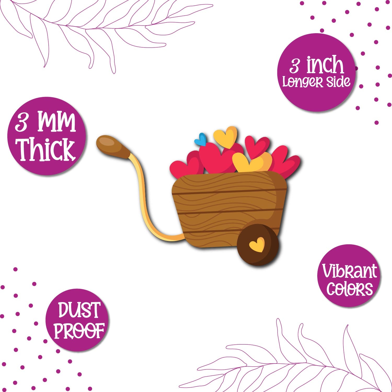Unique love themed love basket fridge magnet with premium finish