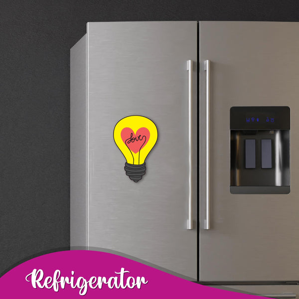 Love Bulb Wooden Fridge Magnet