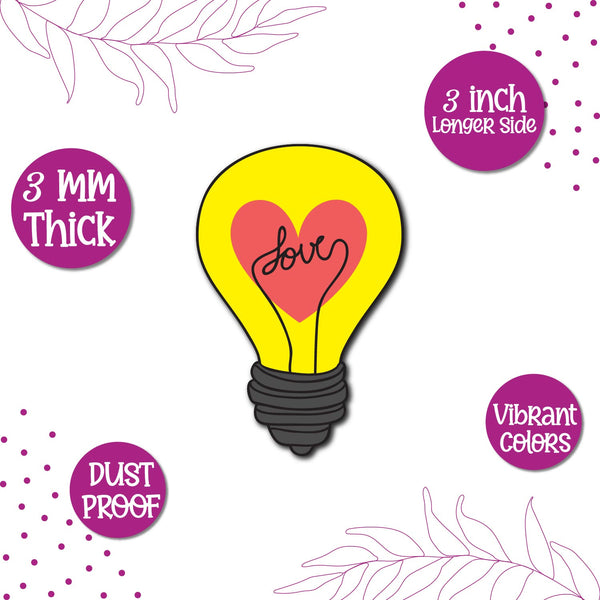 Love Bulb Wooden Fridge Magnet