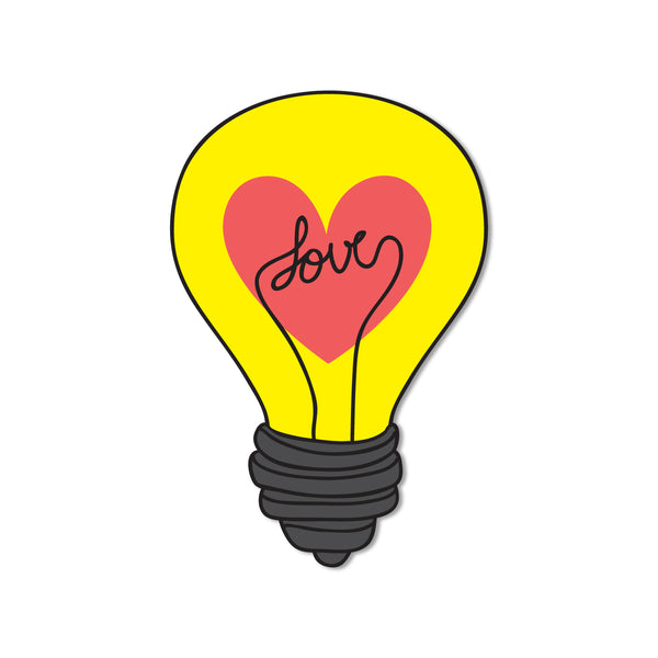 Love Bulb Wooden Fridge Magnet