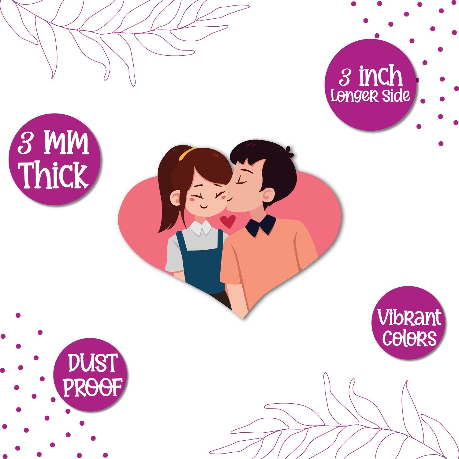Locally crafted love couple fridge magnet perfect for couples