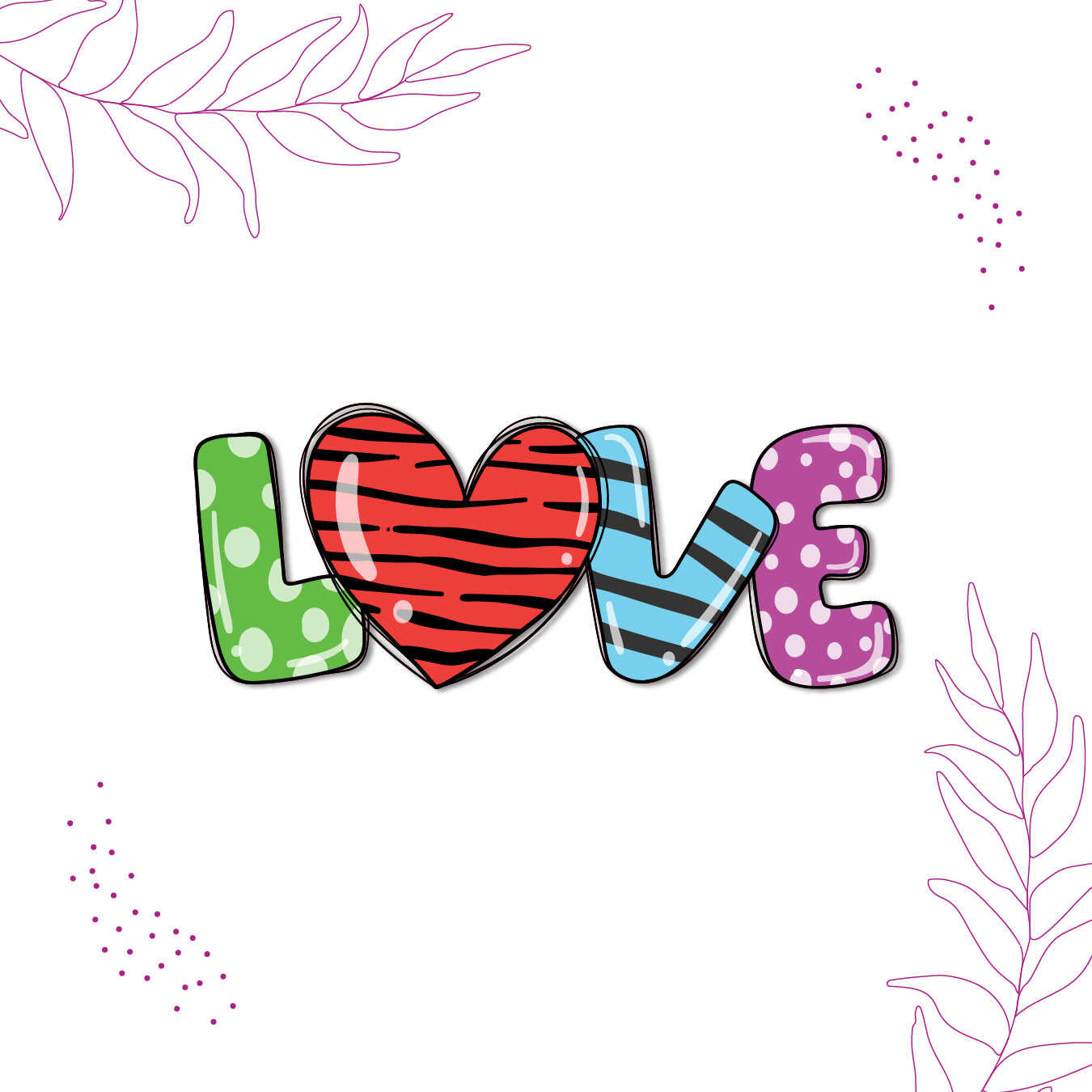 Laser-cut durable love text fridge magnet with romantic design