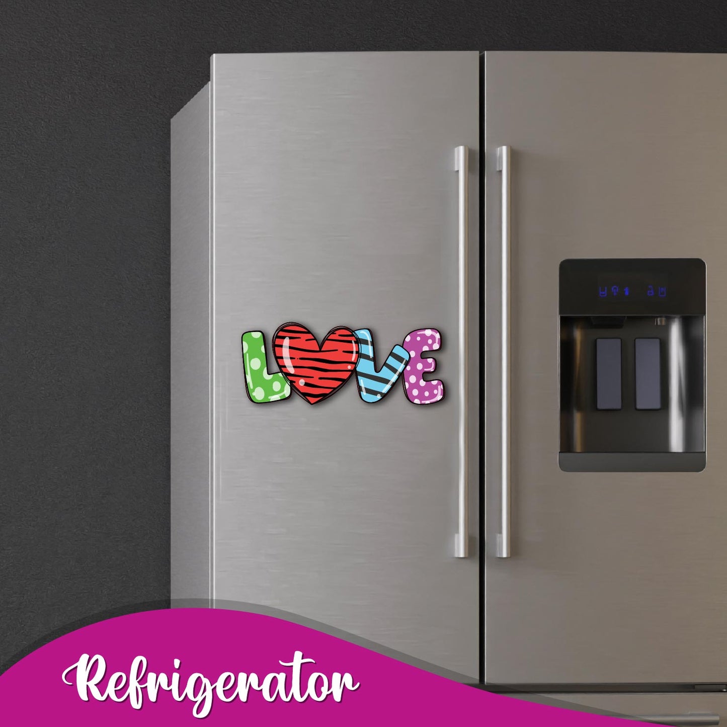 Cute couple gift idea â€“ love text fridge magnet for fridge decor