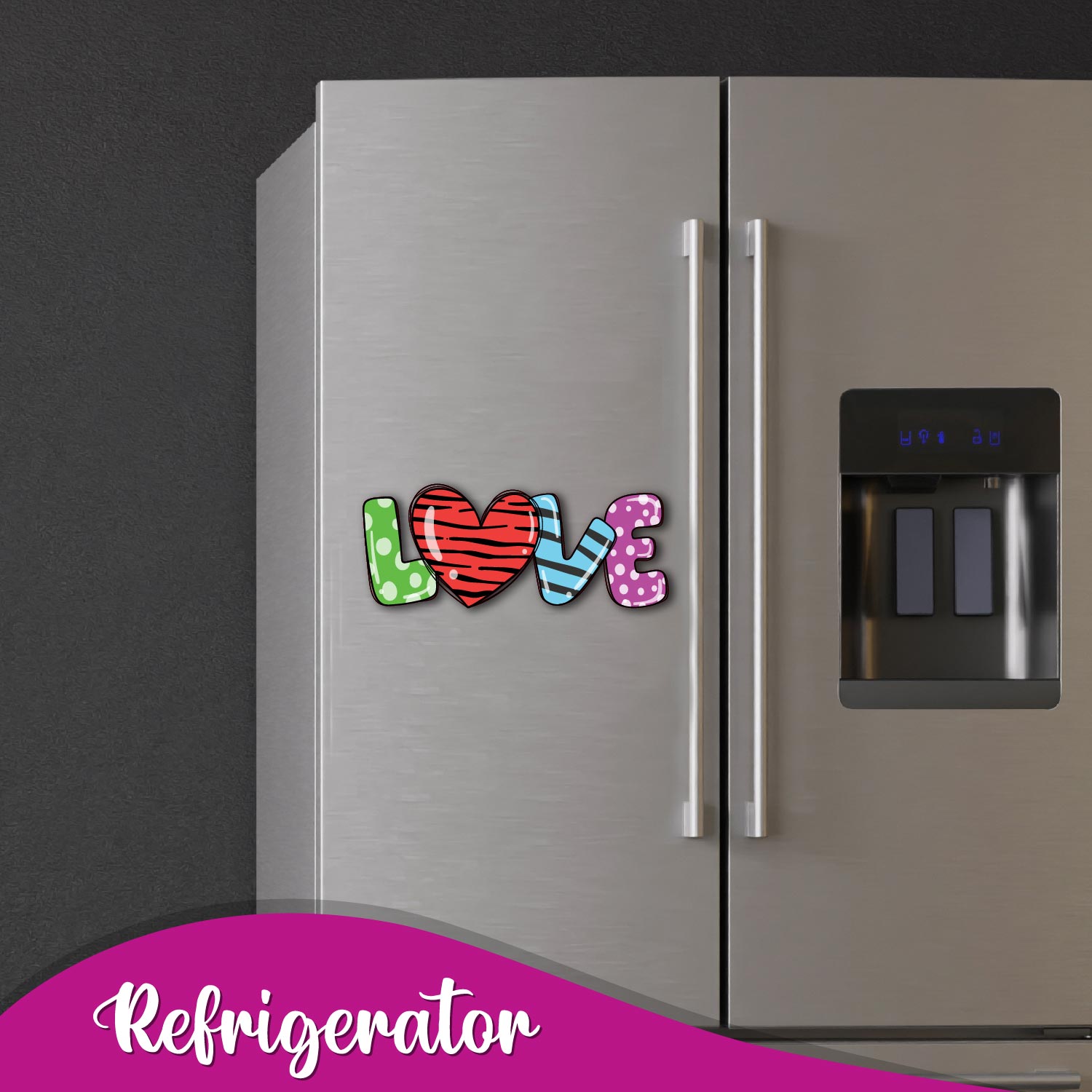 Cute couple gift idea â€“ love text fridge magnet for fridge decor