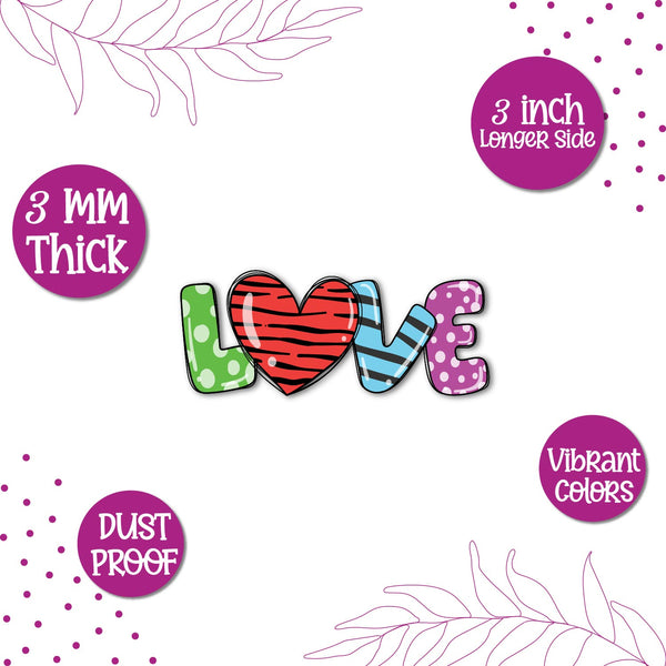 Love Text Wooden Fridge Magnet