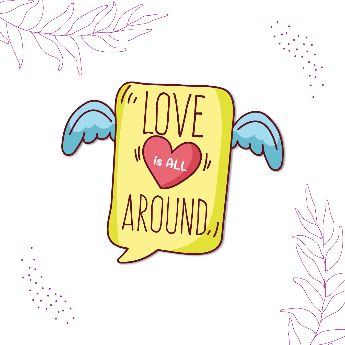 Laser-cut durable love is all around fridge magnet with romantic design