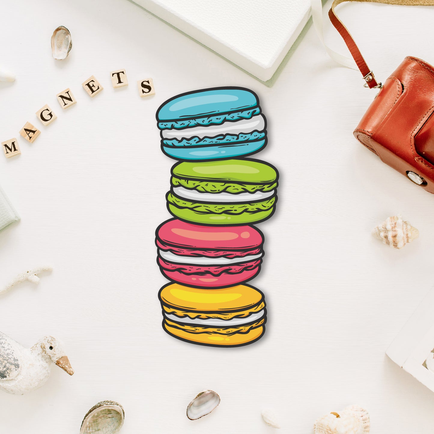Macaron fridge magnet quirky dessert decor