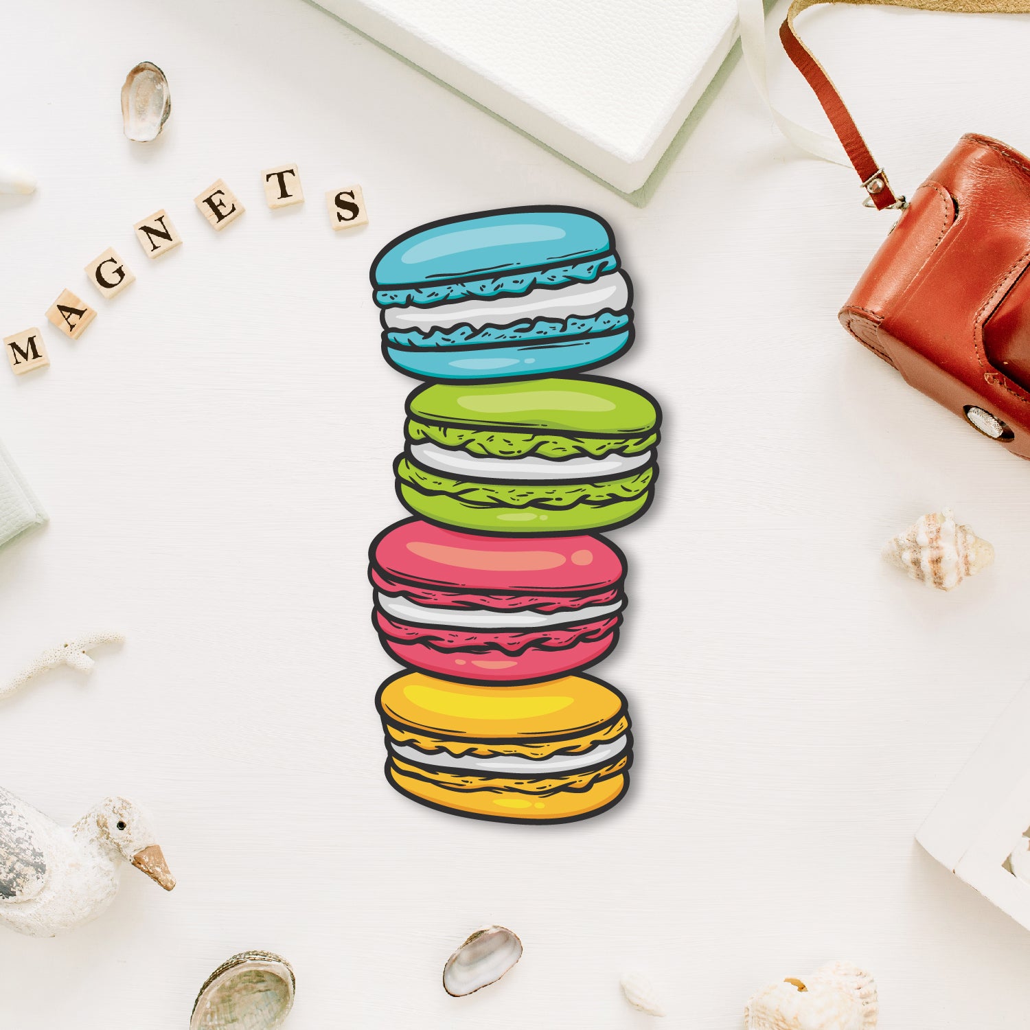 Macaron fridge magnet quirky dessert decor