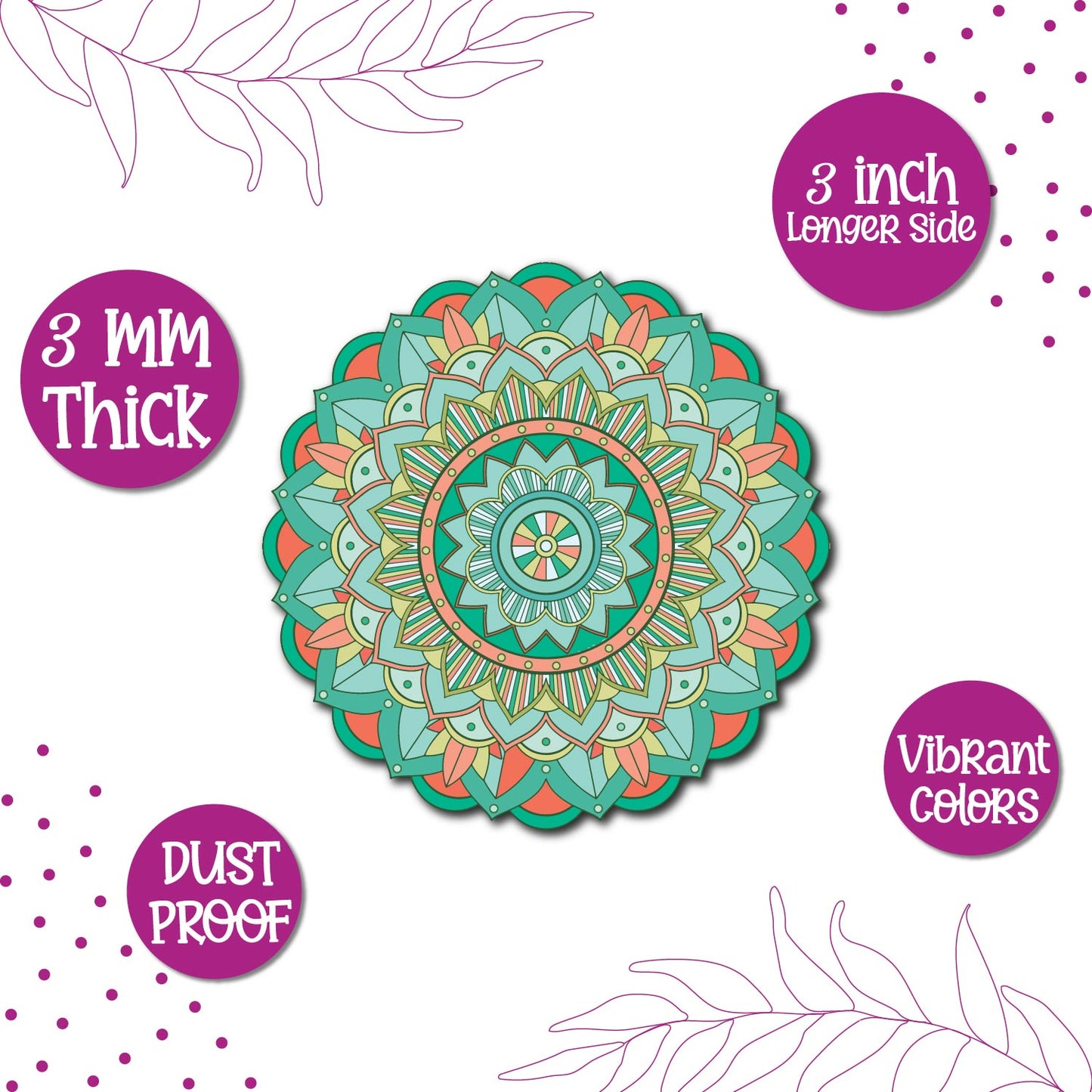 Mandala fridge magnet kitchen decor