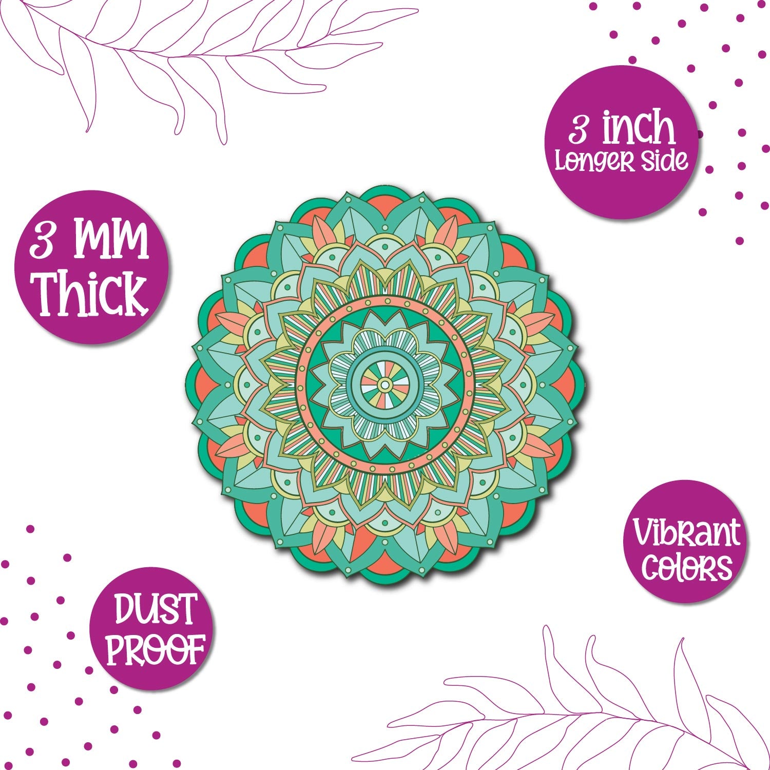 Mandala fridge magnet kitchen decor