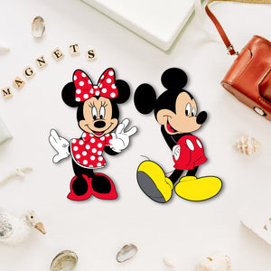 Mickey and Minnie Wooden Fridge Magnet