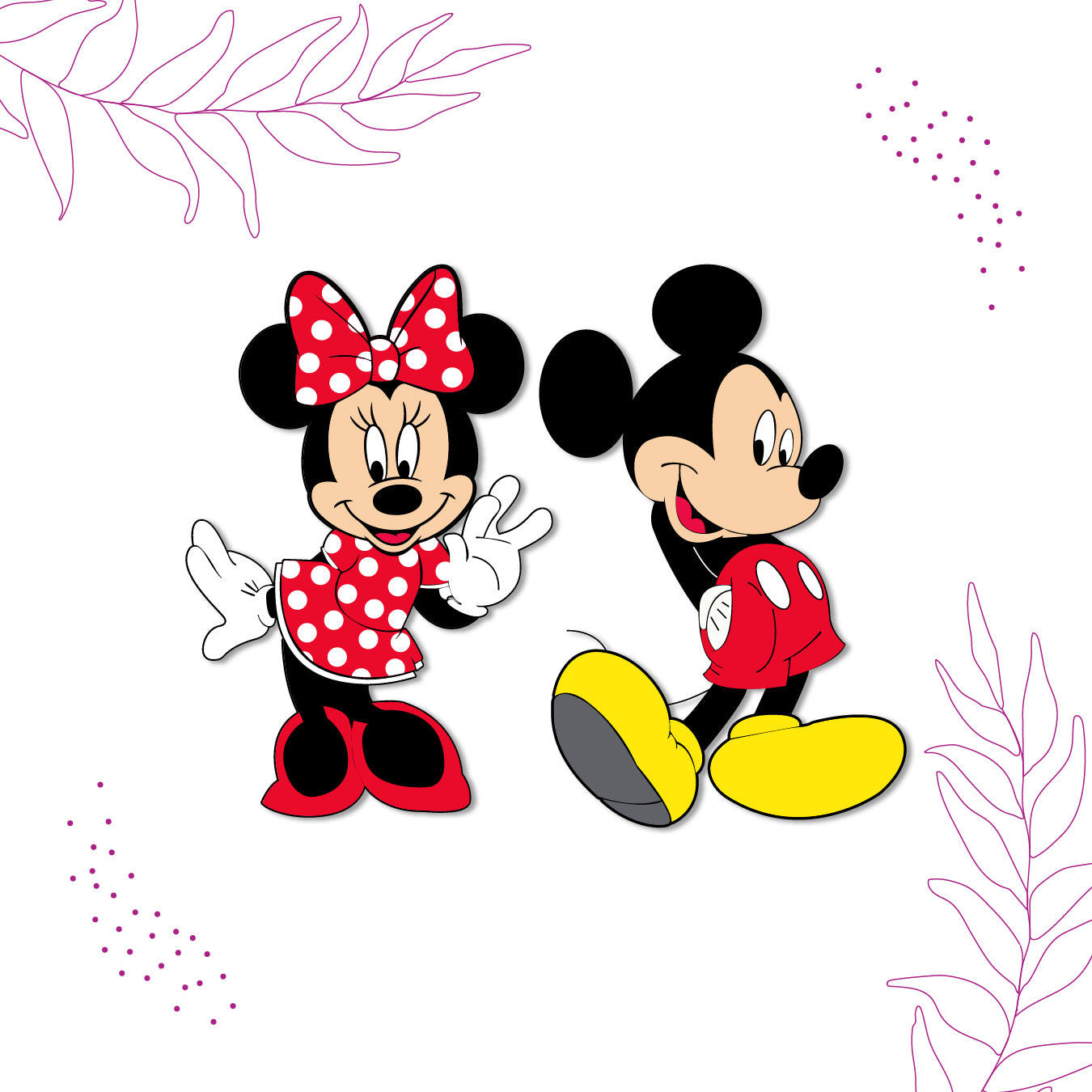 Mickey and Minnie Wooden Fridge Magnet