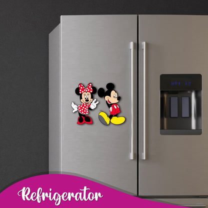 Mickey and Minnie Wooden Fridge Magnet