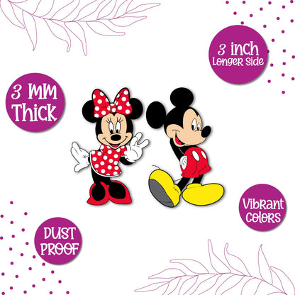 Mickey and Minnie Wooden Fridge Magnet