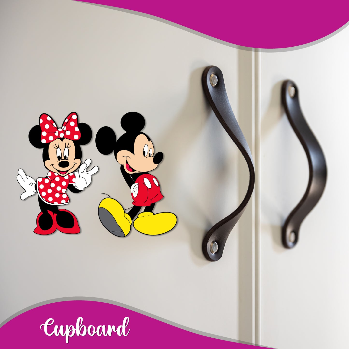 Mickey and Minnie Wooden Fridge Magnet