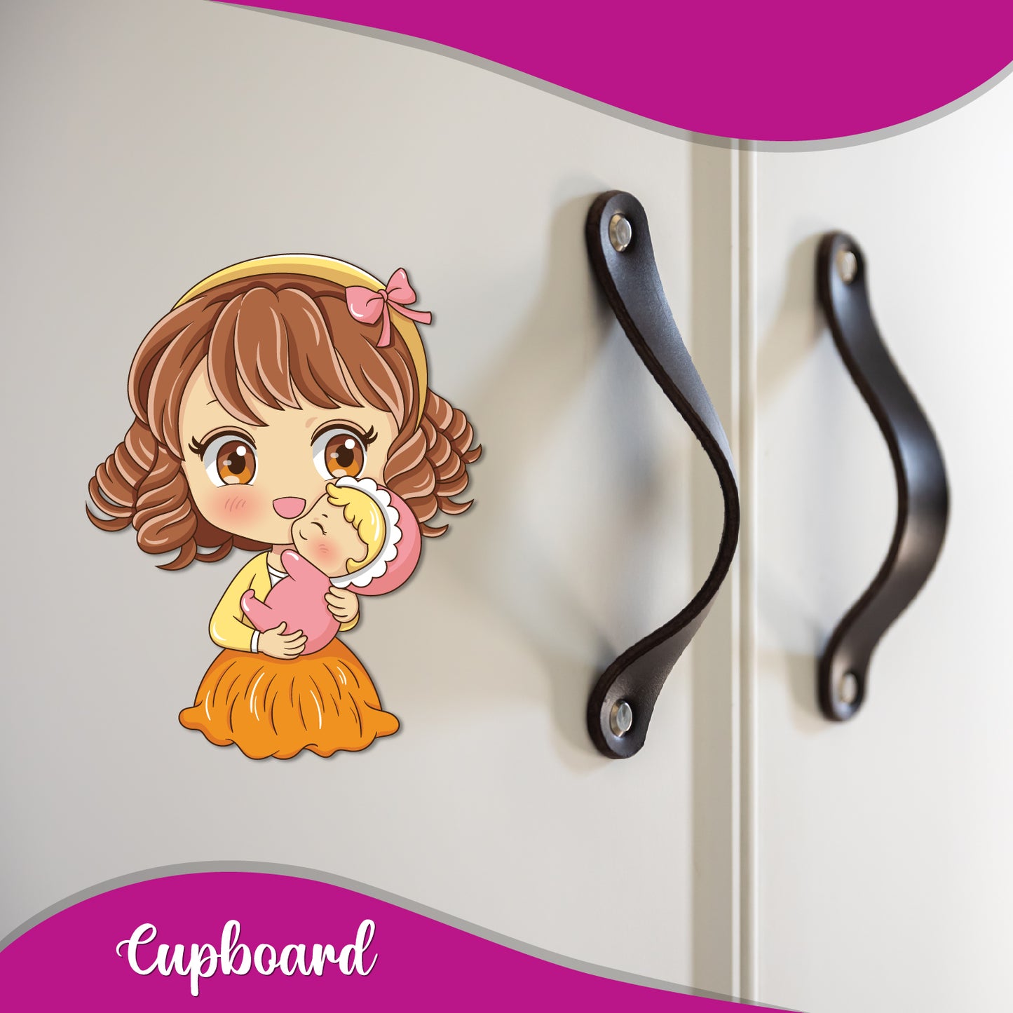 Decorative magnet of a mom holding her baby