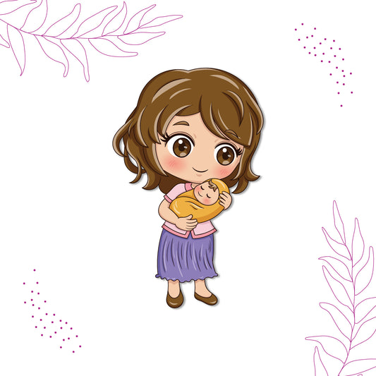 Mother and child fridge magnet
