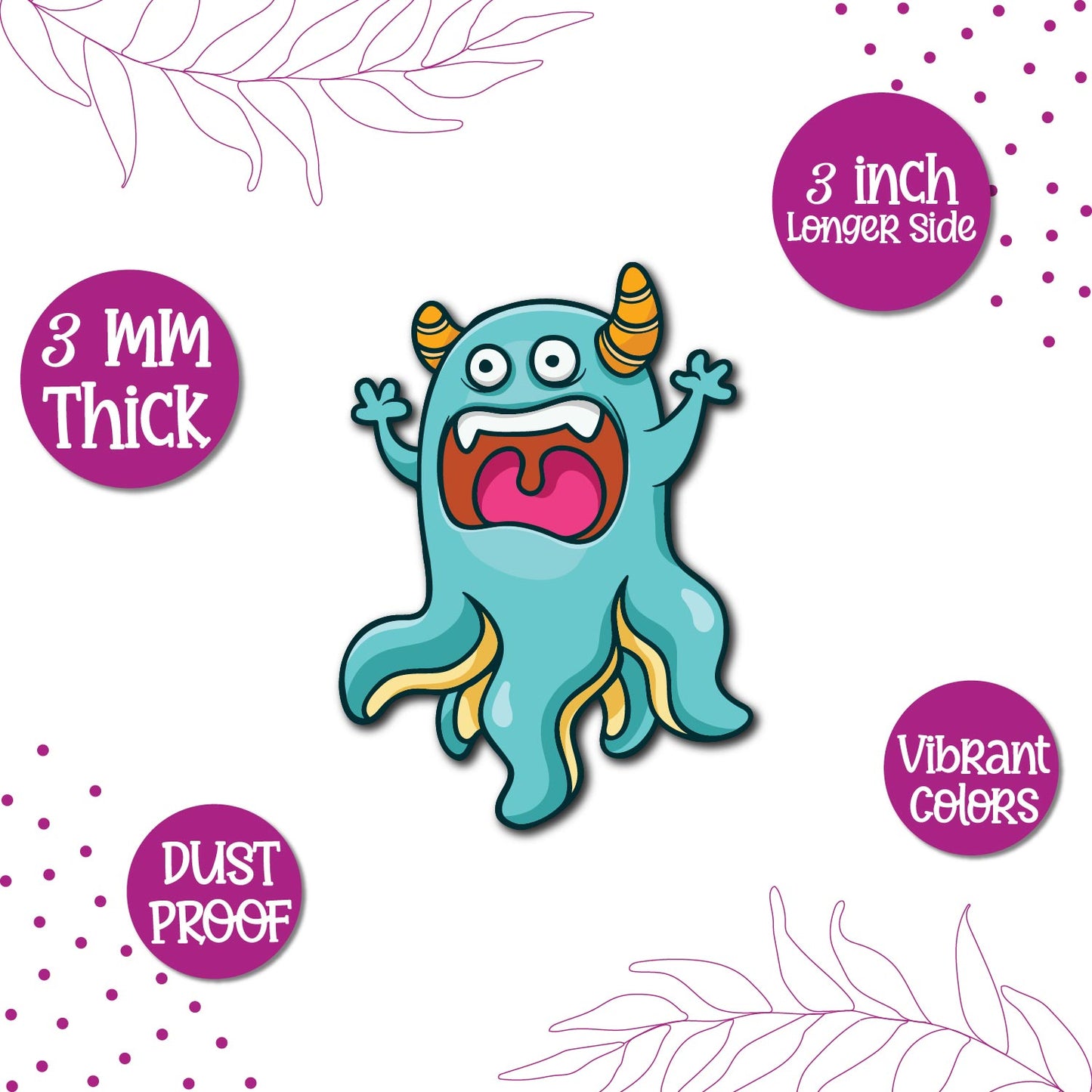 Monster fridge magnet kitchen decor