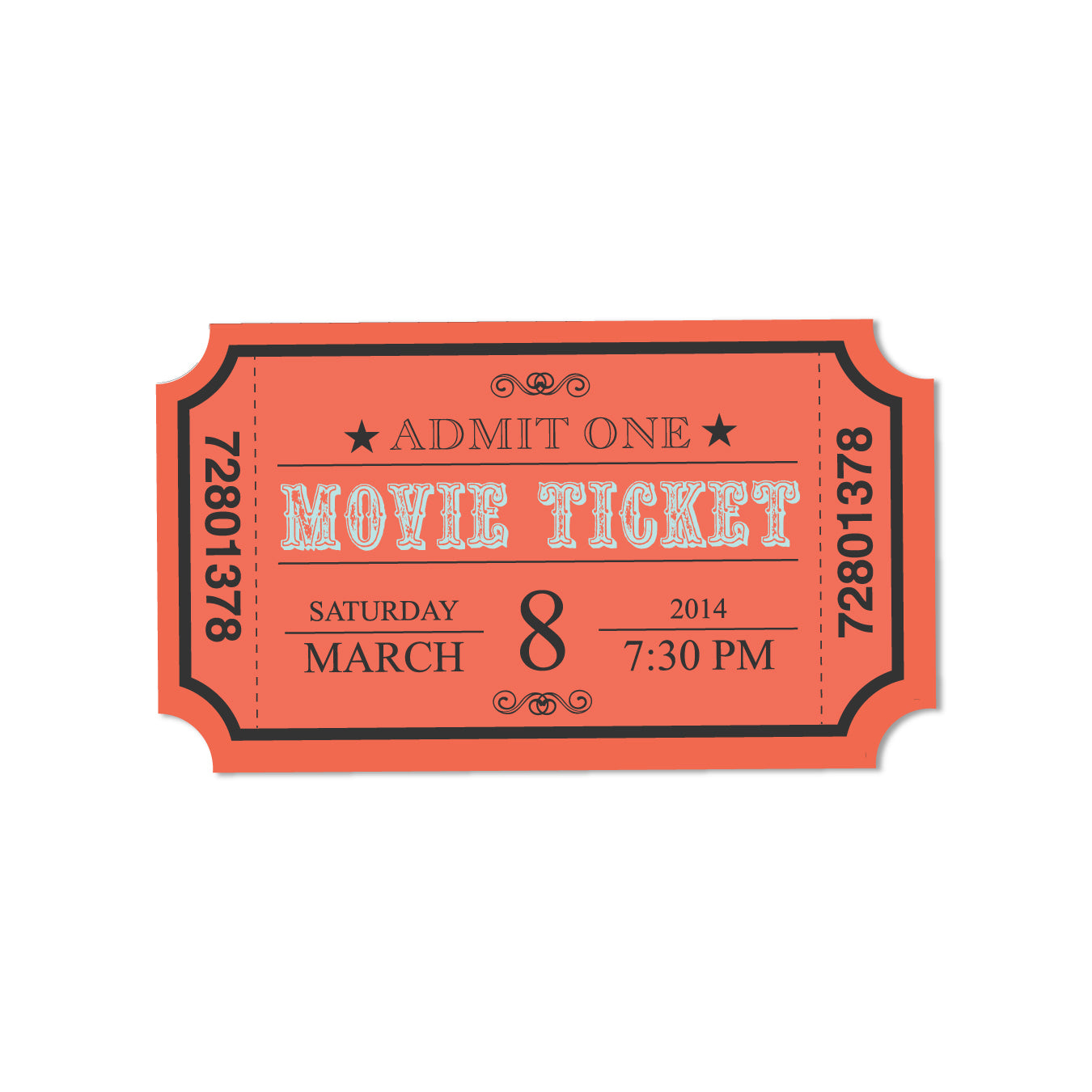 Stylish movie ticket fridge magnet magnet for gifting and home decor