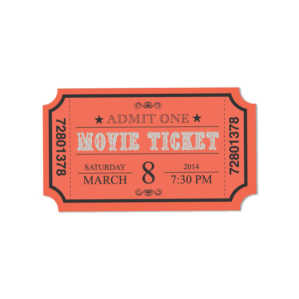 Movie Ticket Wooden Fridge Magnet