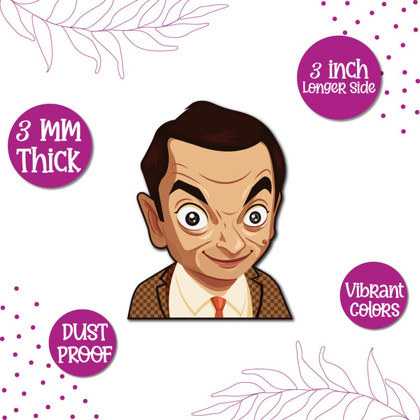 Mr. Bean Wooden Fridge Magnet