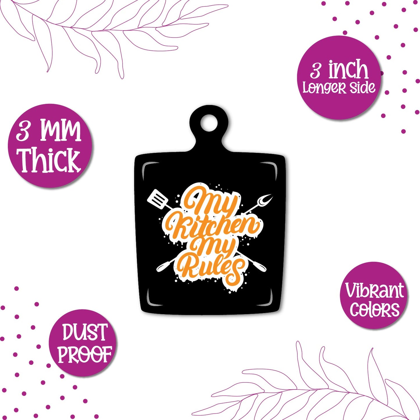 My Kitchen My Rules Wooden Fridge Magnet