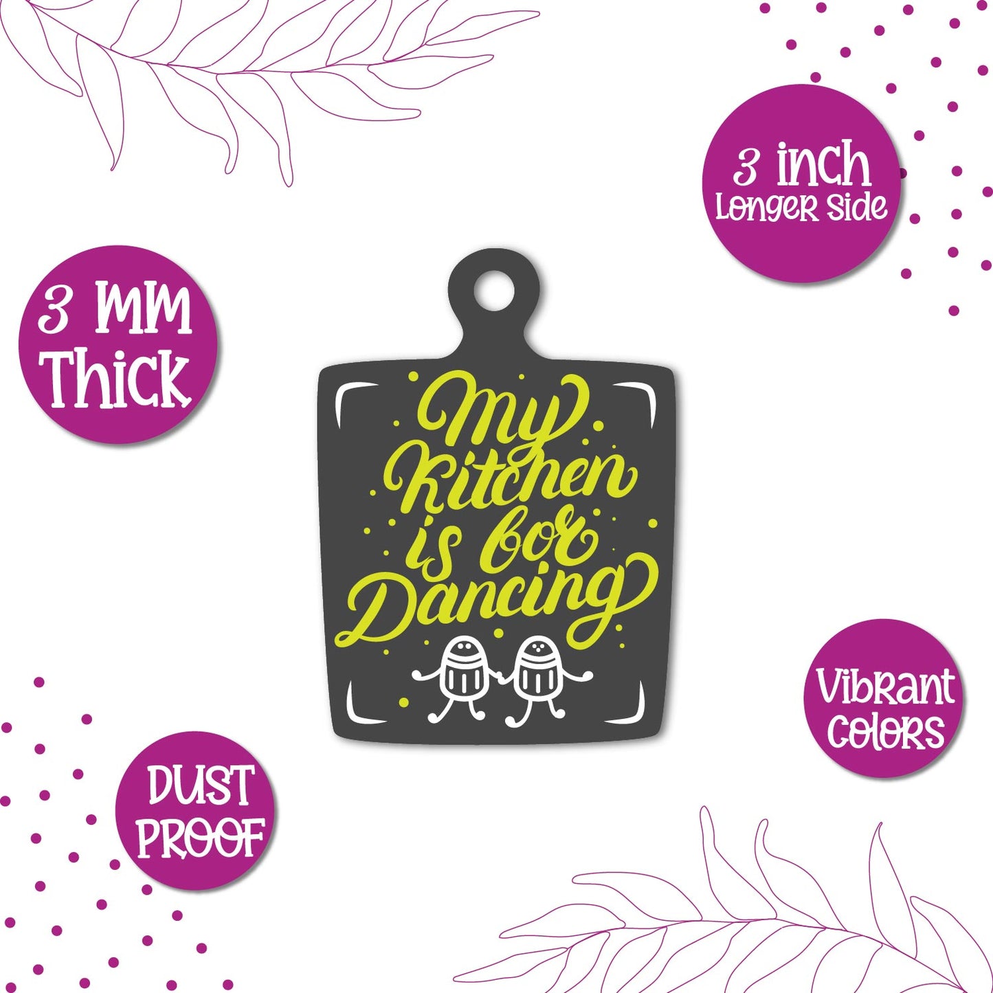 My Kitchen is for Dancing Wooden Fridge Magnet