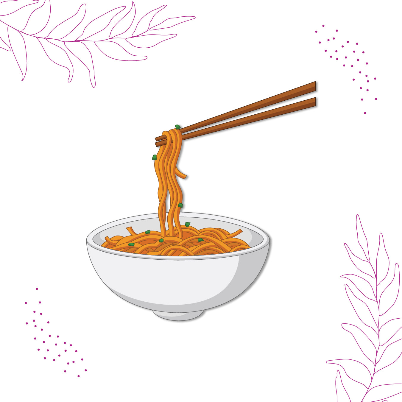 Chinese food noodles fridge magnet