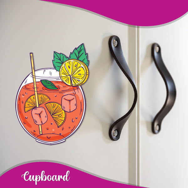 Orange Mocktail Wooden Fridge Magnet