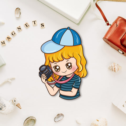 Photographer Wooden Fridge Magnet