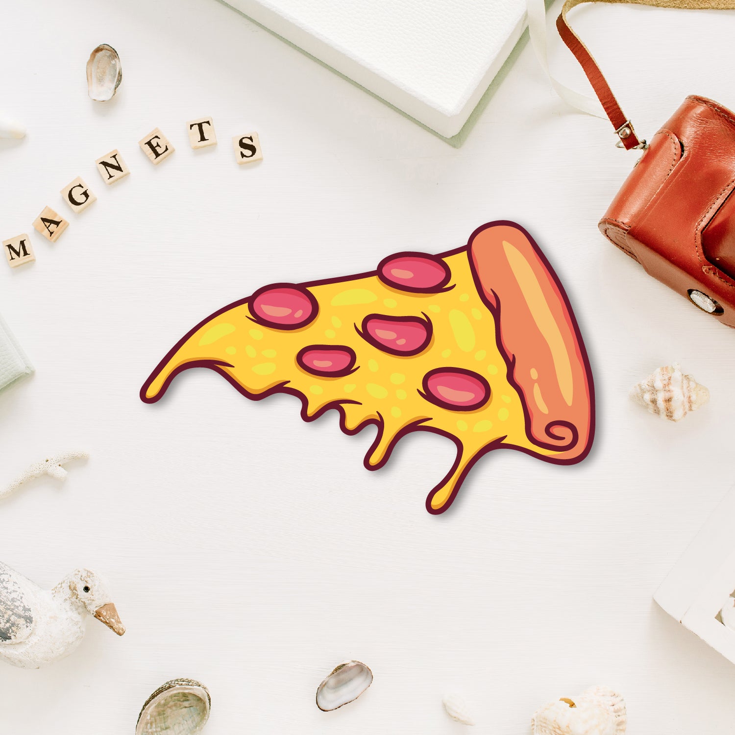 Pizza fridge magnet quirky food decor