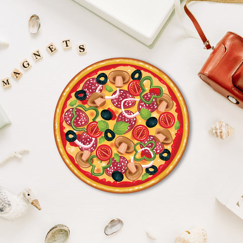 Pizza Wooden Fridge Magnet