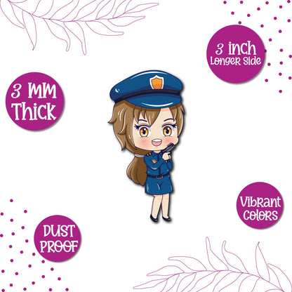 Law enforcement-themed fridge magnet