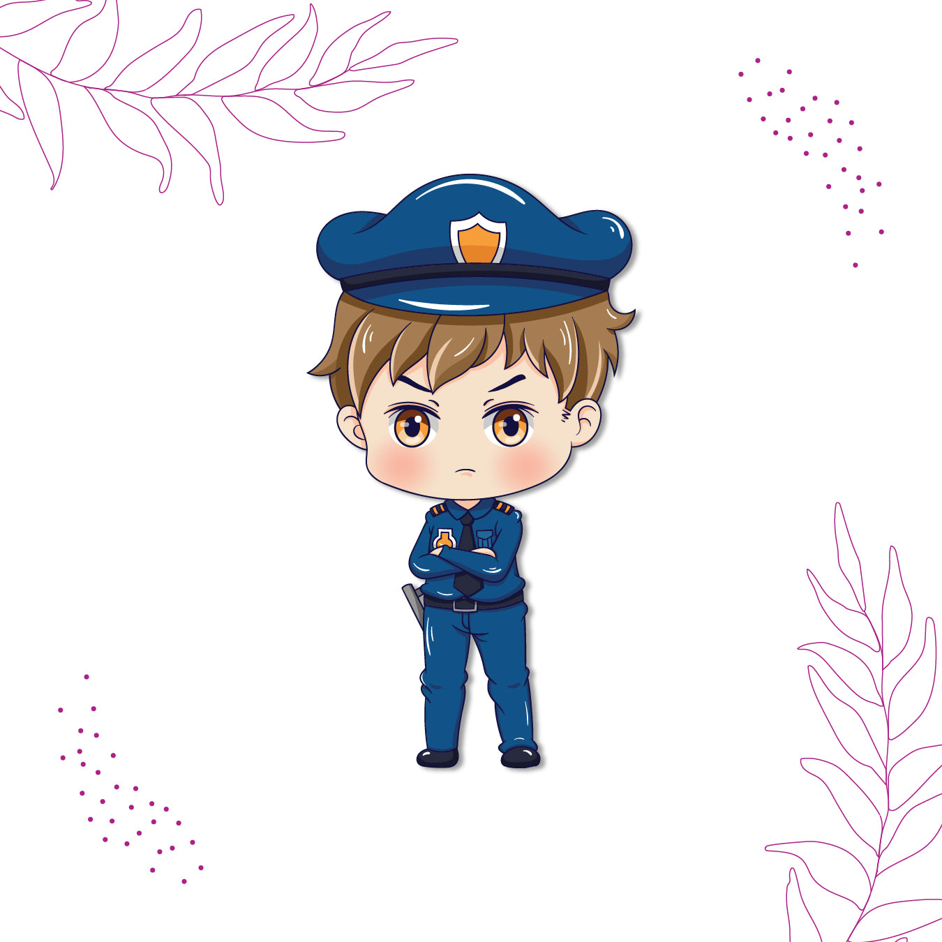Police man fridge magnet in uniform