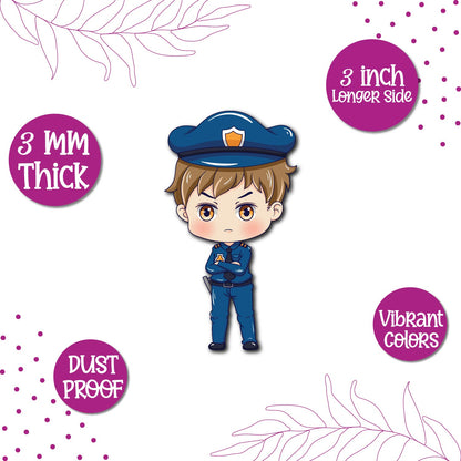 Law enforcement-themed fridge magnet