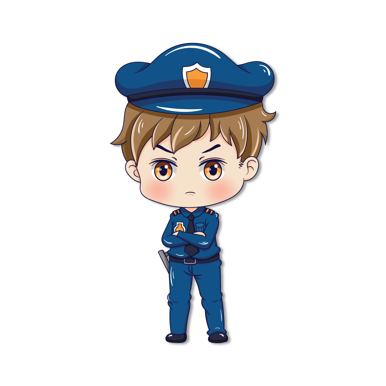 Strong male police officer magnet