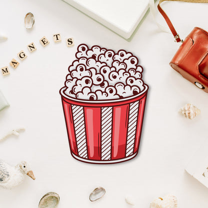 Popcorn fridge magnet quirky movie decor