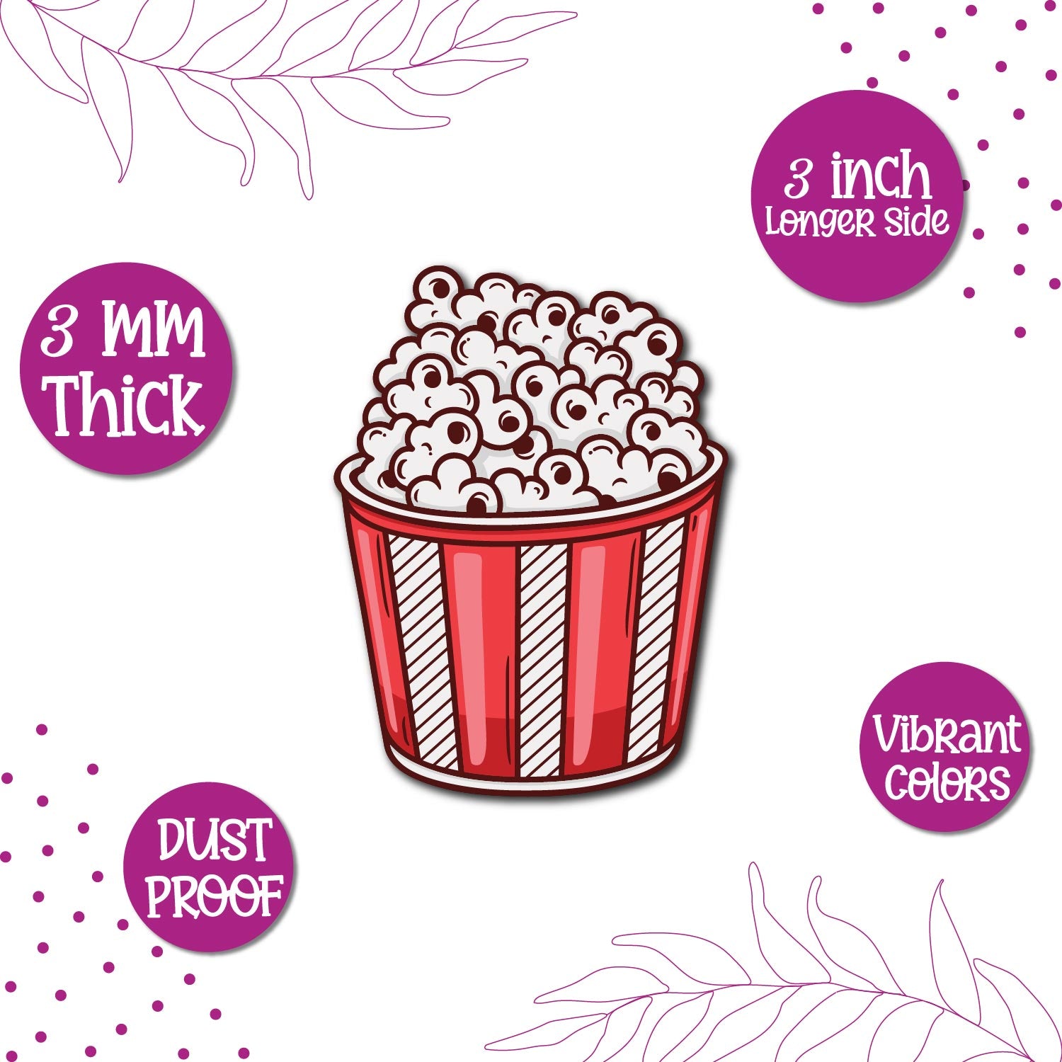 Popcorn lovers fridge decoration magnet