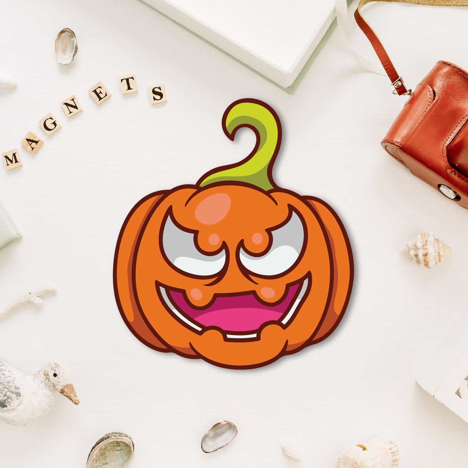 Pumpkin fridge magnet quirky vegetable decor